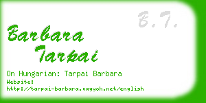 barbara tarpai business card